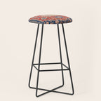 Red And Blue Madallion Kazak Handmade Rug Stool Gallery Image 1