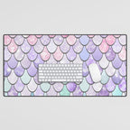 Mermaid Pastel Pink Purple Aqua Teal Desk Mat Gallery Image 1