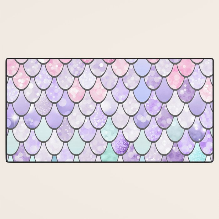 Mermaid Pastel Pink Purple Aqua Teal Desk Mat Gallery Image 3
