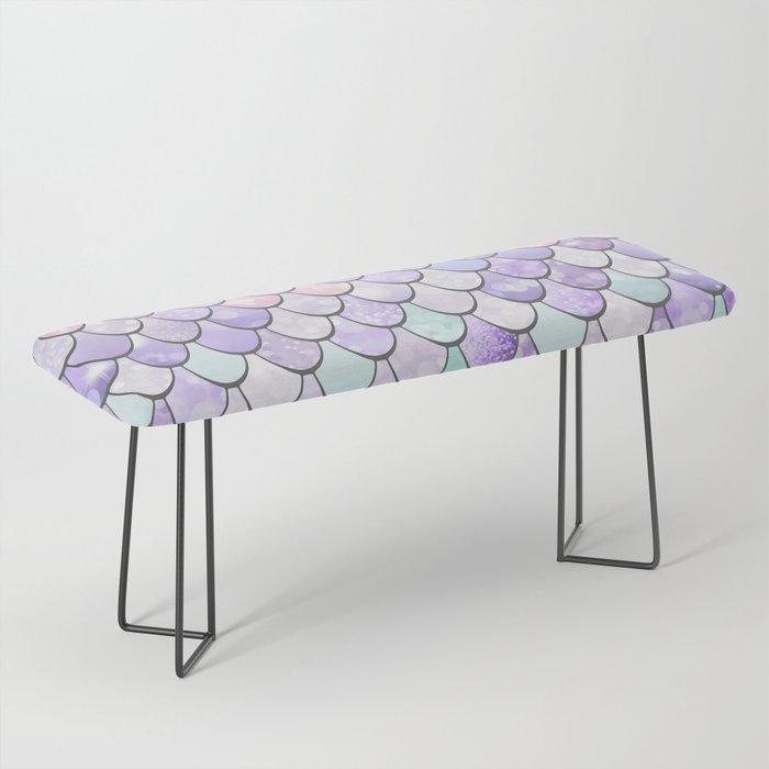 Mermaid Pastel Pink Purple Aqua Teal Bench Gallery Image 1