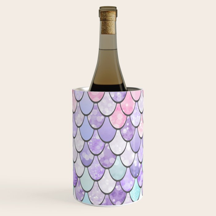 Mermaid Pastel Pink Purple Aqua Teal Wine Chiller Gallery Image 3