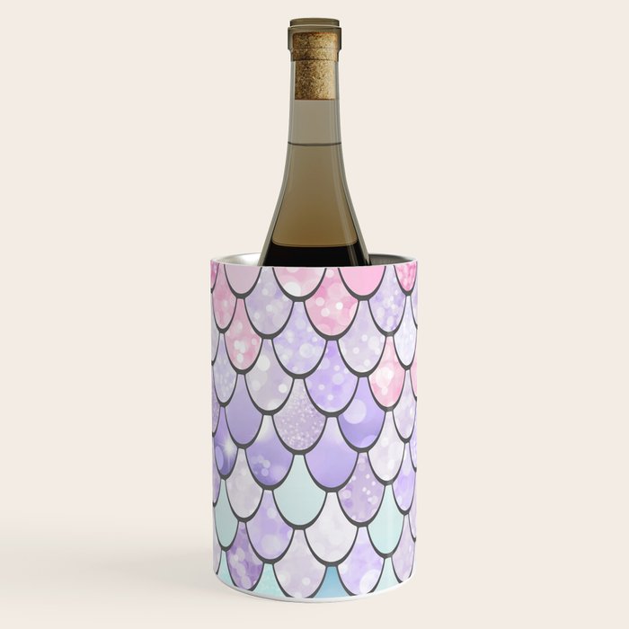 Mermaid Pastel Pink Purple Aqua Teal Wine Chiller Gallery Image 2