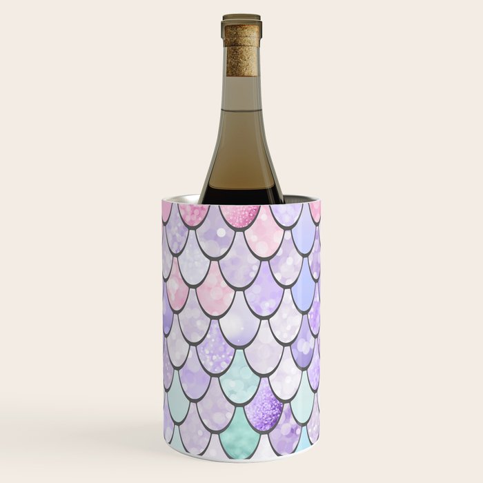 Mermaid Pastel Pink Purple Aqua Teal Wine Chiller Gallery Image 1