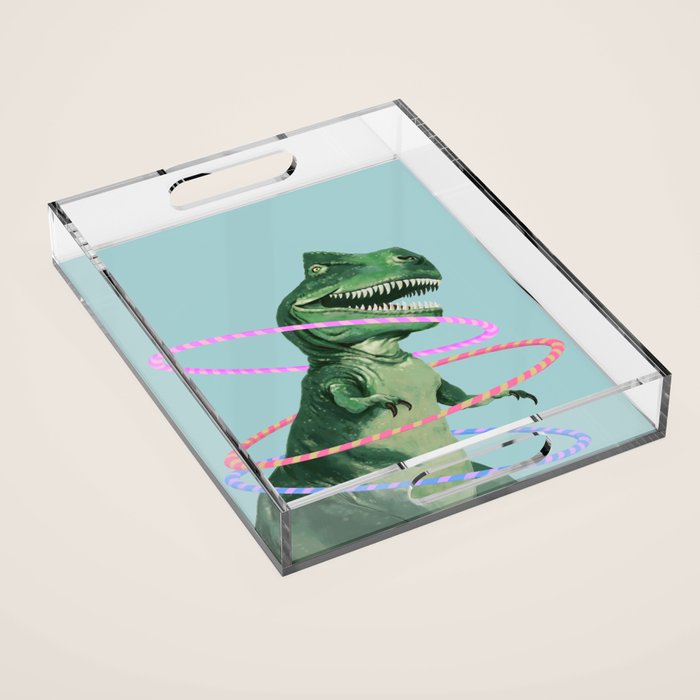 T-Rex the Hula Dancer in Green Acrylic Tray Gallery Image 1