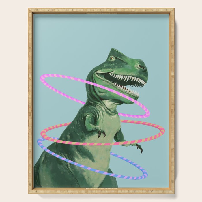 T-Rex the Hula Dancer in Green Serving Tray Gallery Image 1