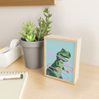 T-Rex the Hula Dancer in Green Mini Art Print Gallery Image 2