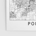 Portland White Map Poster Gallery Image 3