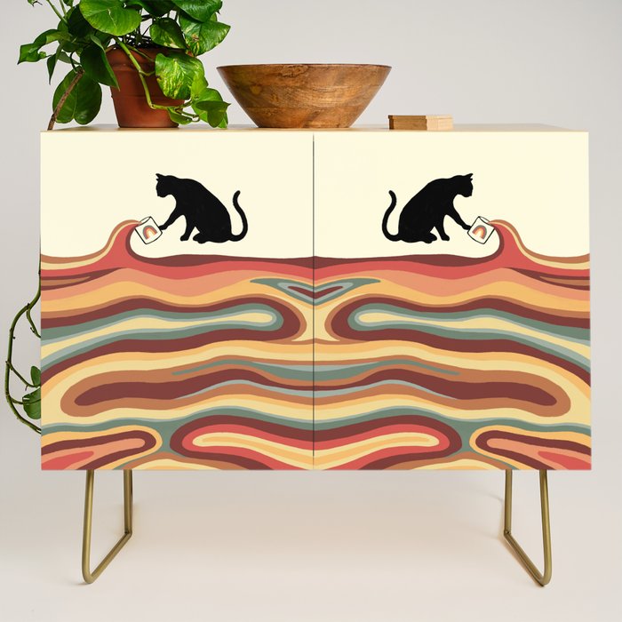 Rainbow cat 1 coffee milk drop Credenza Gallery Image 1
