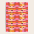 Pink Orange Yellow Harlequin Colorful Mid Century Geometric Pattern Poster Gallery Image 4
