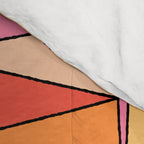 Pink Orange Yellow Harlequin Colorful Mid Century Geometric Pattern Comforter Gallery Image 4
