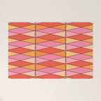 Pink Orange Yellow Harlequin Colorful Mid Century Geometric Pattern Welcome Mat Gallery Image 1