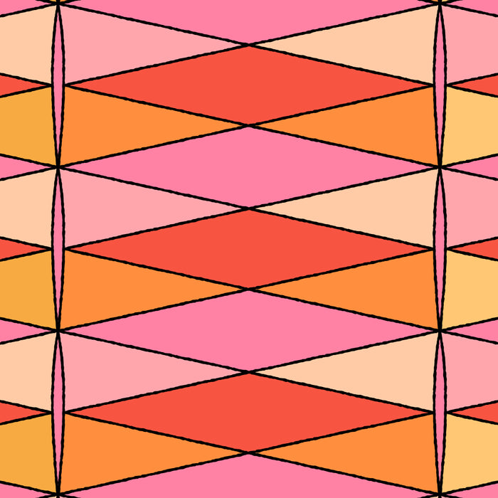 Pink Orange Yellow Harlequin Colorful Mid Century Geometric Pattern Coffee Mug Gallery Image 2