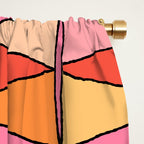 Pink Orange Yellow Harlequin Colorful Mid Century Geometric Pattern Window Curtain Gallery Image 2