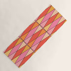 Pink Orange Yellow Harlequin Colorful Mid Century Geometric Pattern Yoga Mat Gallery Image 1
