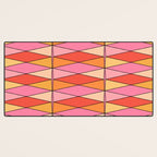Pink Orange Yellow Harlequin Colorful Mid Century Geometric Pattern Desk Mat Gallery Image 3