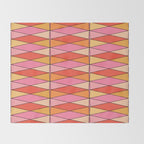Pink Orange Yellow Harlequin Colorful Mid Century Geometric Pattern Throw Blanket Gallery Image 2