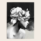 Floral Portrait-black and white Poster Gallery Image 4