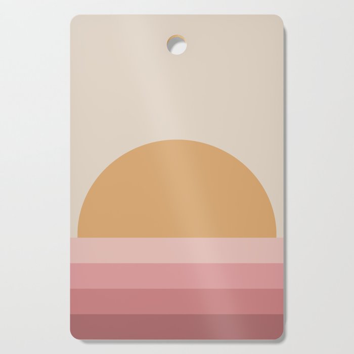 Minimal Retro Sunset Sunrise - Neutral Pink Cutting Board Gallery Image 1