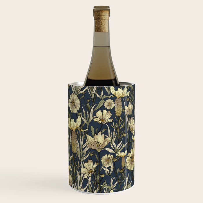 Midnight blue hand-drawn vintage garden  Wine Chiller Gallery Image 1