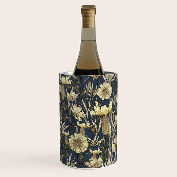 Midnight blue hand-drawn vintage garden  Wine Chiller Gallery Image 3