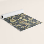Midnight blue hand-drawn vintage garden  Yoga Mat Gallery Image 2