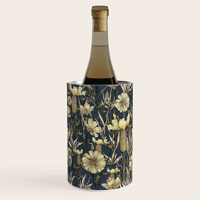 Midnight blue hand-drawn vintage garden  Wine Chiller Gallery Image 2