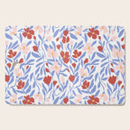 Blue and Orange vibrant bold flowers Cutting Board Gallery Image 1