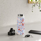 Blue and Orange vibrant bold flowers Water Bottle Gallery Image 4
