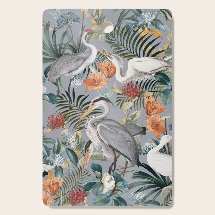 Floral and Birds Vintage Garden II Cutting Board Gallery Image 1