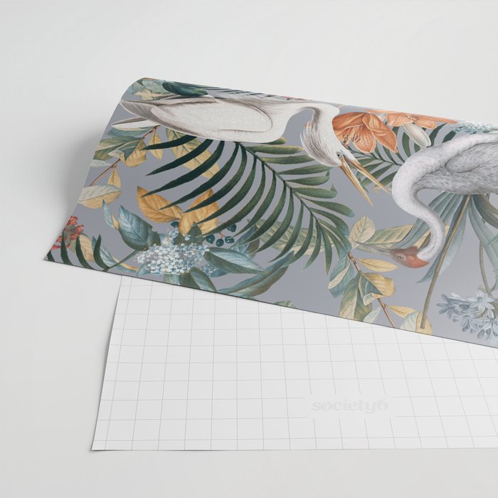 Floral and Birds Vintage Garden II Wrapping Paper Gallery Image 2