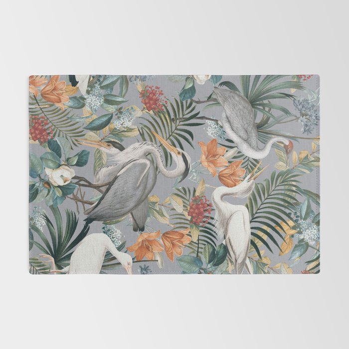 Floral and Birds Vintage Garden II Rug Gallery Image 2