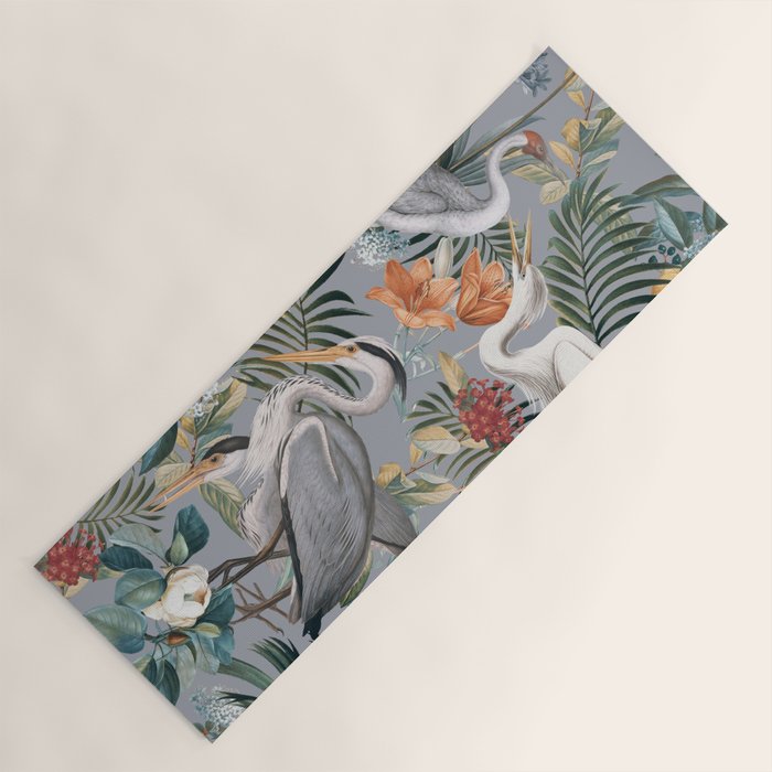 Floral and Birds Vintage Garden II Yoga Mat Gallery Image 1
