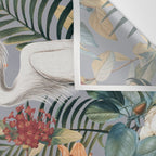 Floral and Birds Vintage Garden II Wall Tapestry Gallery Image 3