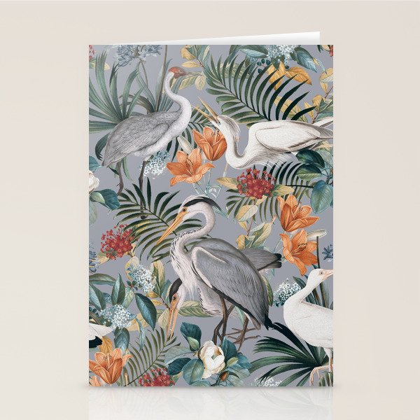 Floral and Birds Vintage Garden II Stationery Card Gallery Image 1