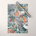 Floral and Birds Vintage Garden II Wrapping Paper Gallery Image 1