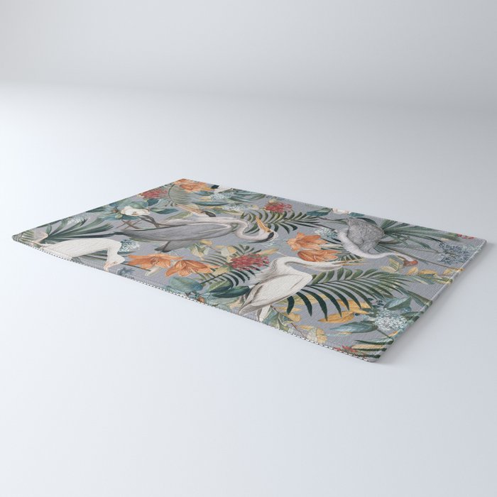 Floral and Birds Vintage Garden II Rug Gallery Image 3