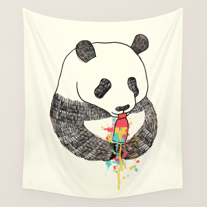 Panda Loves Ice Cream Wall Tapestry Gallery Image 1
