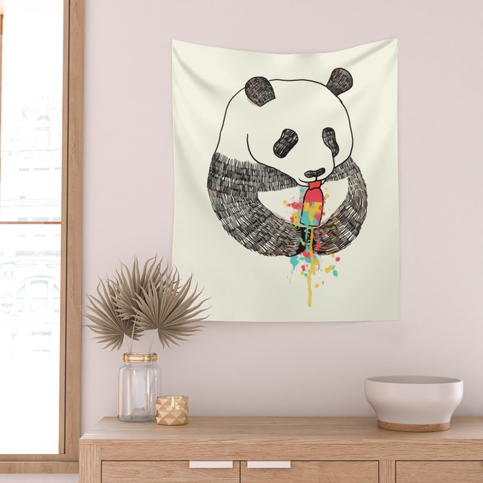 Panda Loves Ice Cream Wall Tapestry Gallery Image 2
