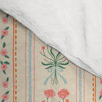 Vintage rose flower bouquet stripe art pattern Comforter Gallery Image 4