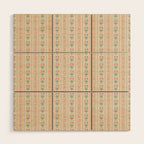 Vintage rose flower bouquet stripe art pattern Wood Wall Art Gallery Image 1