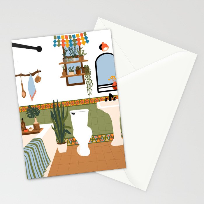 bohemian bathroom Stationery Card Gallery Image 2