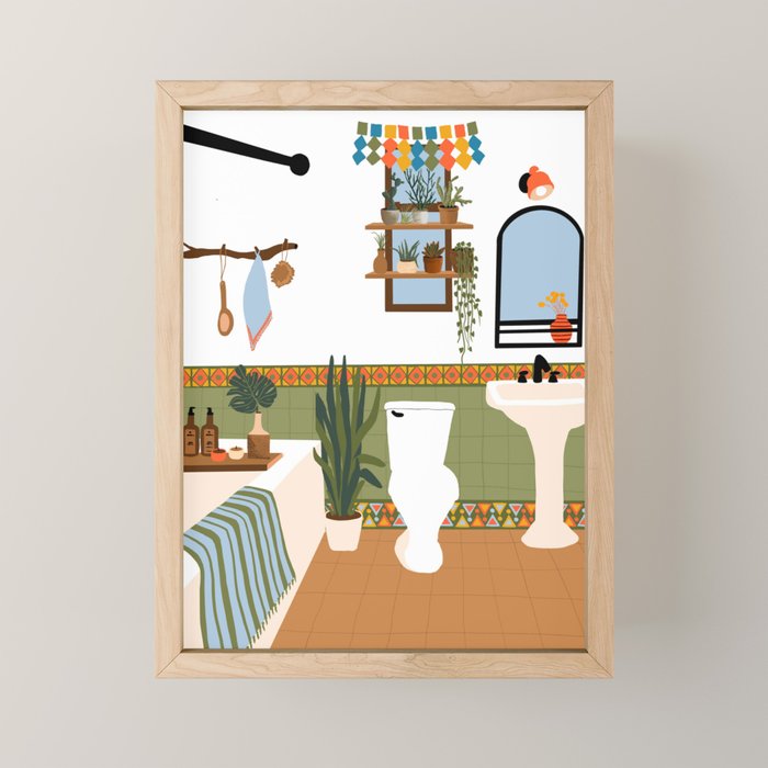 bohemian bathroom Mini Art Print Gallery Image 1