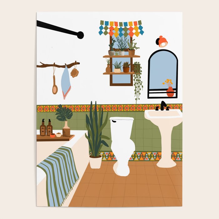 bohemian bathroom Poster Gallery Image 4