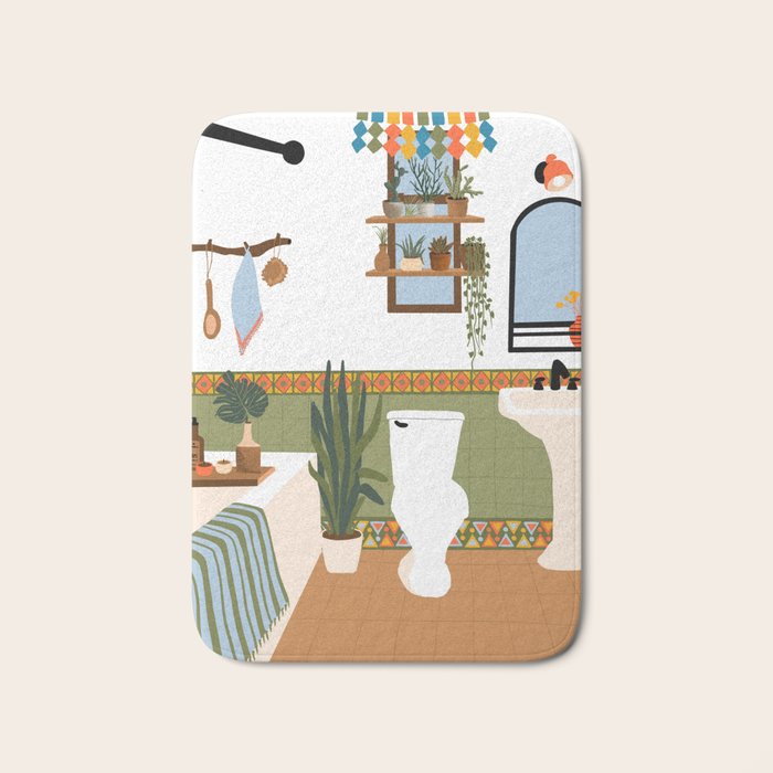 bohemian bathroom Bath Mat Gallery Image 1