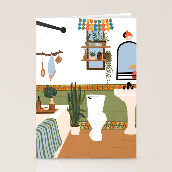 bohemian bathroom Stationery Card Gallery Image 2