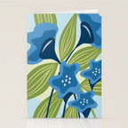 Blue Flowers and Green Leaves Stationery Card Gallery Image 2