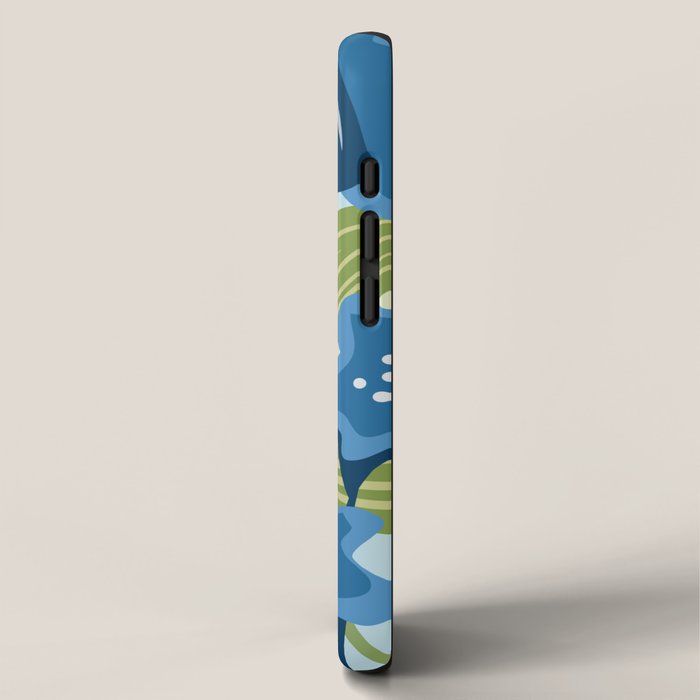 Blue Flowers and Green Leaves iPhone Case Gallery Image 2
