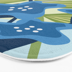 Blue Flowers and Green Leaves Bath Mat Gallery Image 3