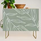 Minimalist, Leaves, Green, Boho Wall Art Credenza Gallery Image 1