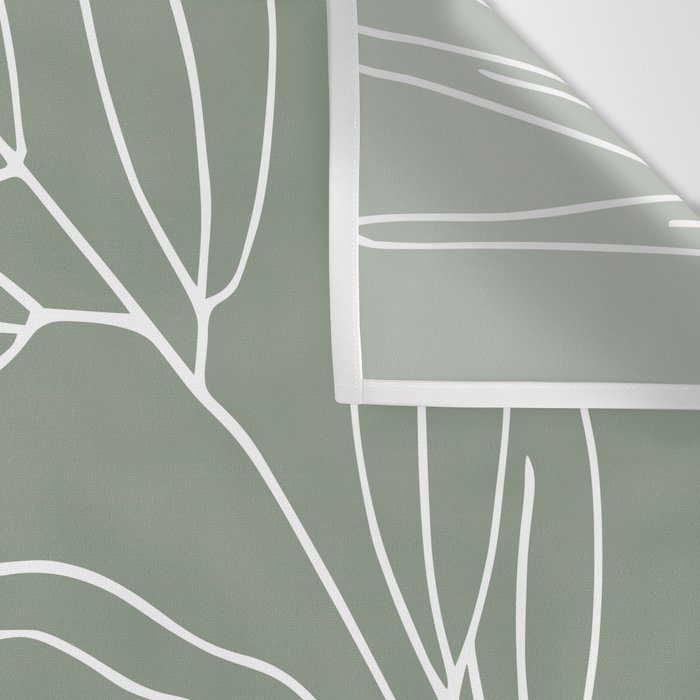 Minimalist, Leaves, Green, Boho Wall Art Wall Tapestry Gallery Image 3